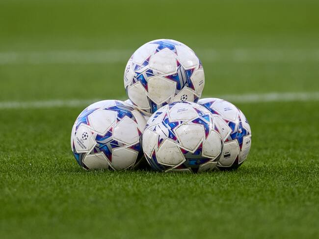SALZBURG, AUSTRIA - OCTOBER 03: A view of the match ball inside the stadium prior to the UEFA Champions League match between FC Red Bull Salzburg and Real Sociedad at Red Bull Arena on October 03, 2023 in Salzburg, Austria. (Photo by Ion Alcoba/Quality Sport Images/Getty Images)
