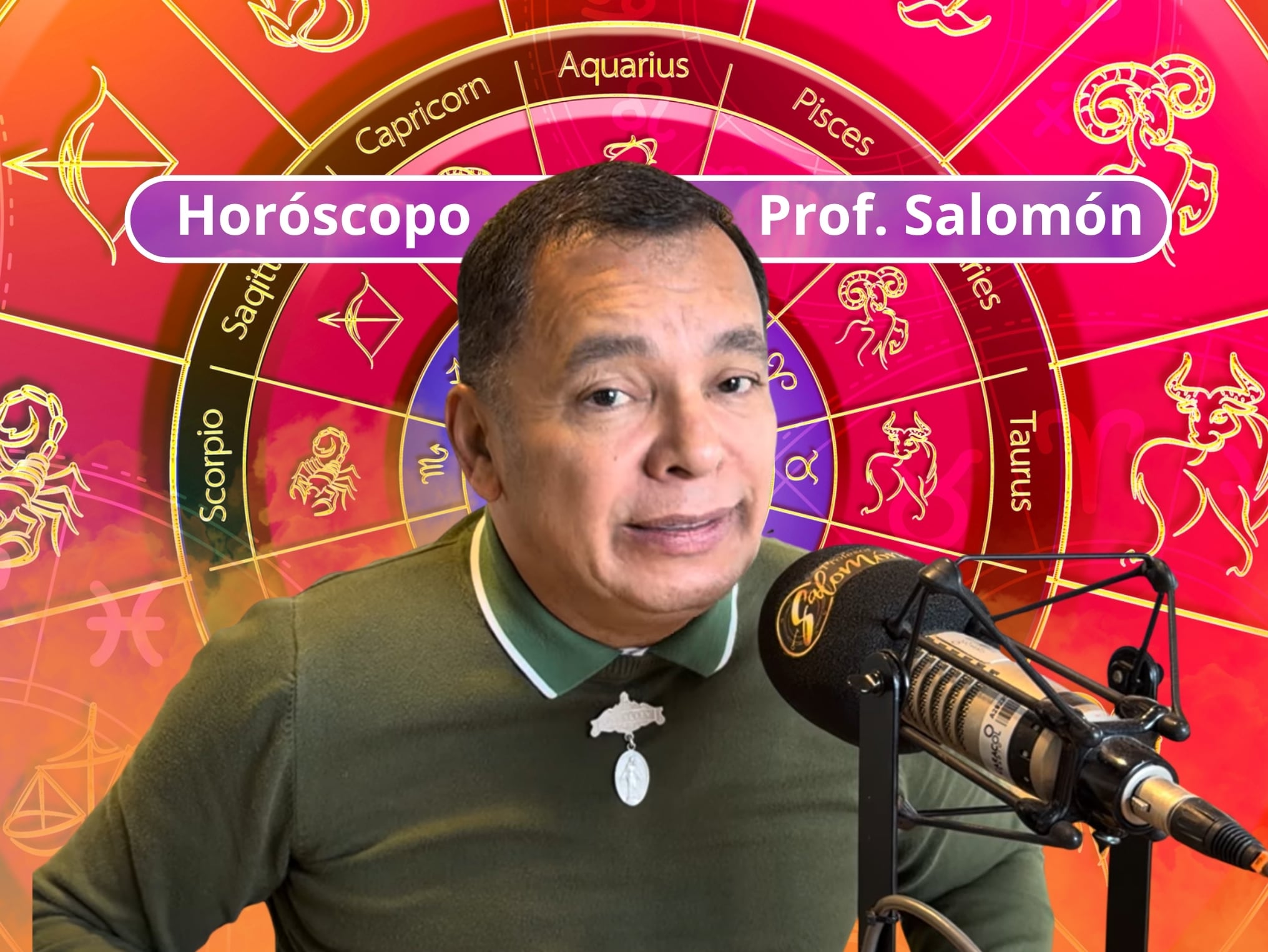 Él es el profesor Salomón, experto en la lectura del Horóscopo y el Tarot (Crédito: Profesor Salomón - Youtube) // De fondo: Imagen ilustrativa del horóscopo (crédito: Getty Images).