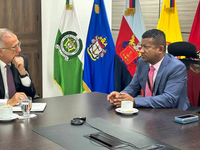 Gobernador de Nariño, en reunión con ministro de defensa. Foto: Gobernación de Nariño