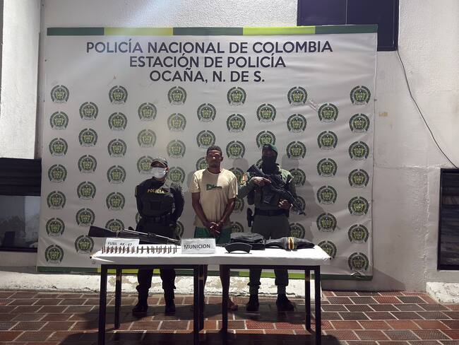 Capturado en Ocaña presunto integrante del Clan del Golfo. / Foto: Policía.