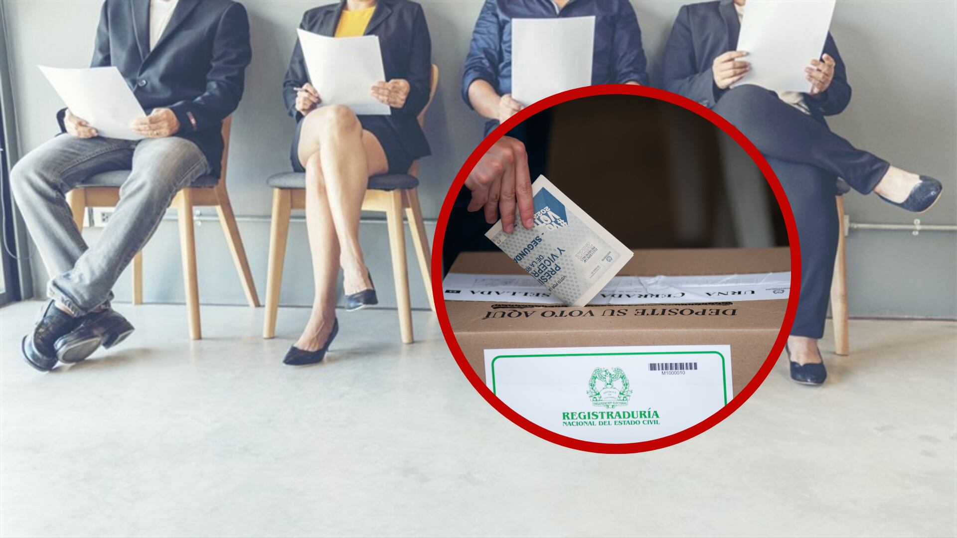 Collage imagen de referencia empleo en la Registraduría. Fotos: Getty Images/