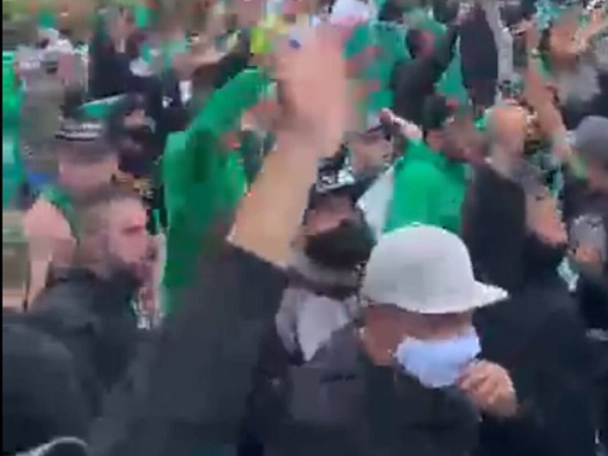 Sin bioseguridad, hinchas de Nacional protestaron en Guarne