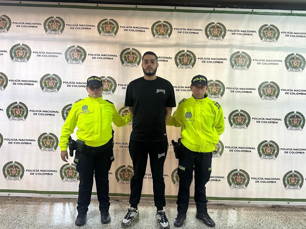 Alias "El Negro", narco capturado en Medellín. Foto: Secretaría de Seguridad.