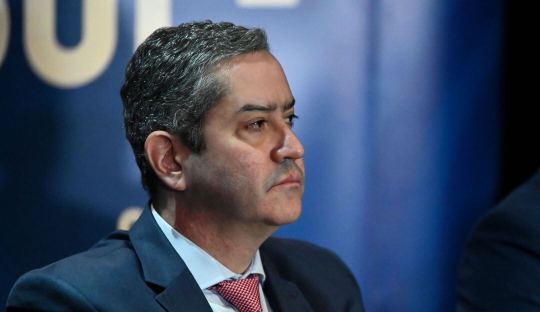 Rogerio Caboclo, Presidente de la Confederación Brasileña de Fútbol durante una reunión de Conmebol.