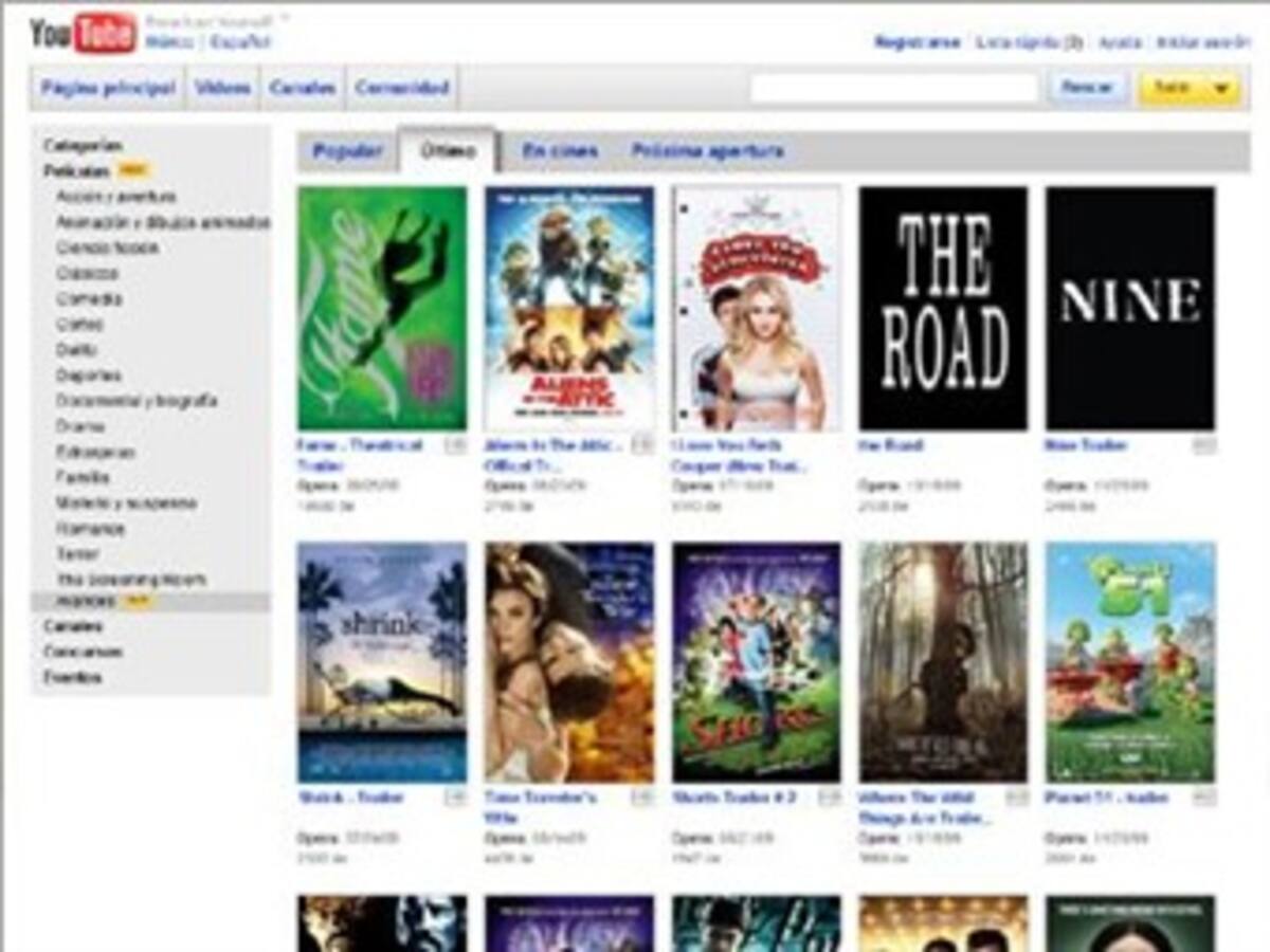 YouTube estrena canal de trailers