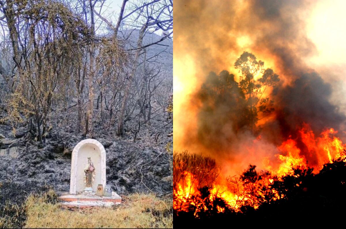 Altar de la Virgen, @JulliethCano - Foto incendios, Getty Images