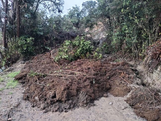 La fuerte lluvia ocasionó en San Miguel de Sema (Boyacá),el cierre de la vía que conduce desde Arboledas hasta el municipio de Chiquinquirá, Boyacá / Foto: Suministrada.