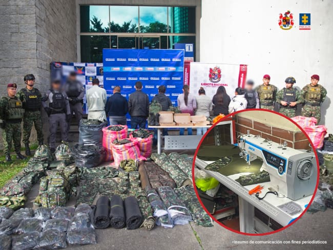 Desmantelan red de fábricas que confeccionaban uniformes militares para disidencias Farc