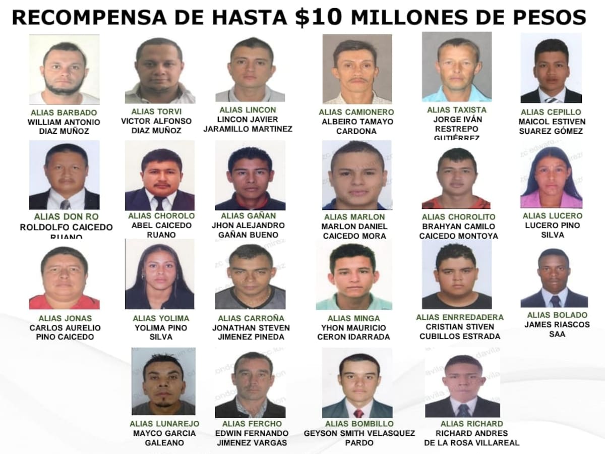 Estos son los 22 delincuentes más buscados del Quindío según Policía, hay recompensa por información