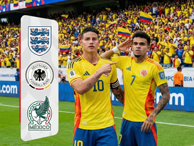 Estos podrían ser los rivales de Colombia si pasa como 1,2 o 3 del grupo K: Inglaterra y otras // Imagen creada con Gemini // Caracol Radio