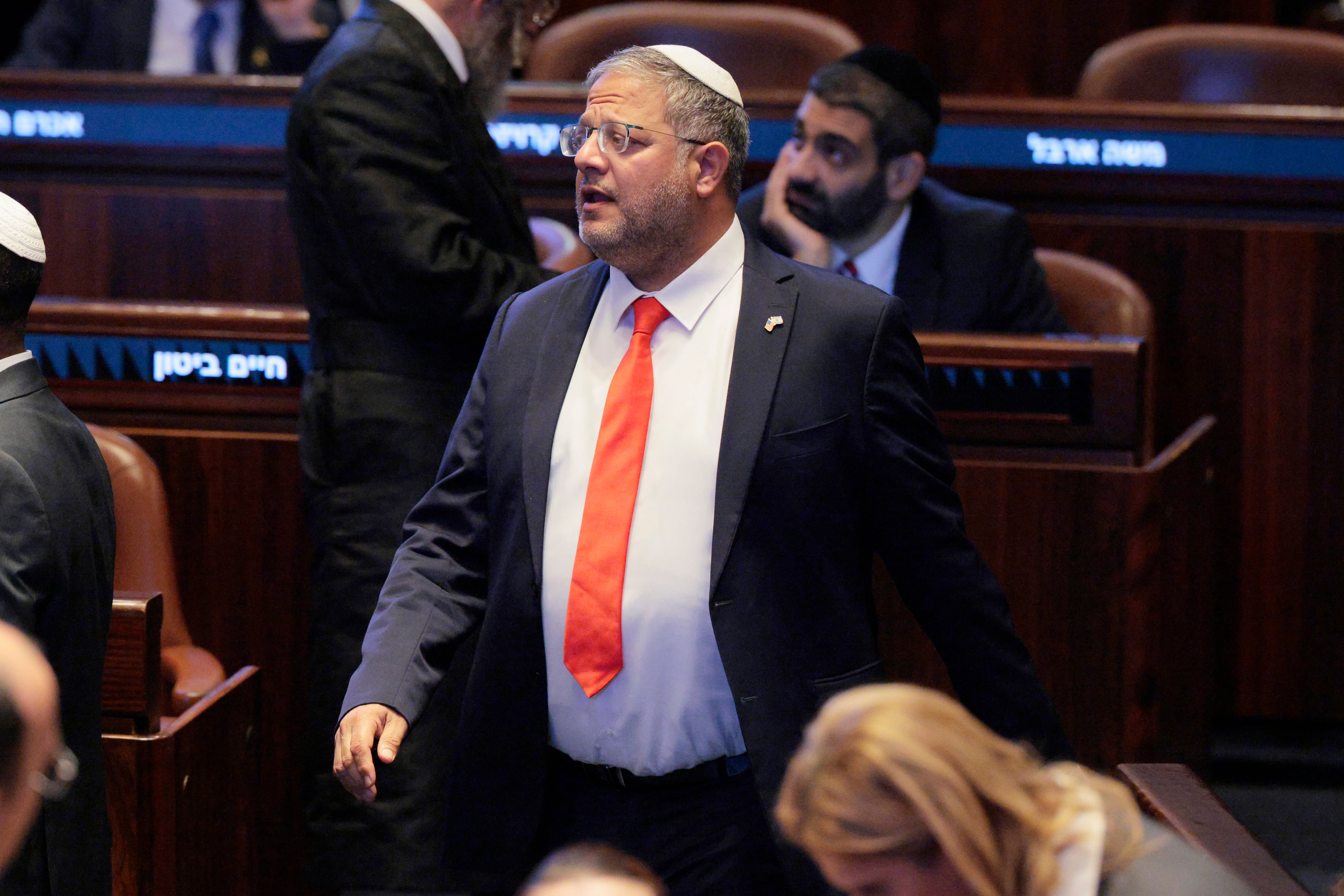 Itamar Ben-Gvir en el parlamento israelí (Cortesía: Chip Somodevilla/Getty Images)