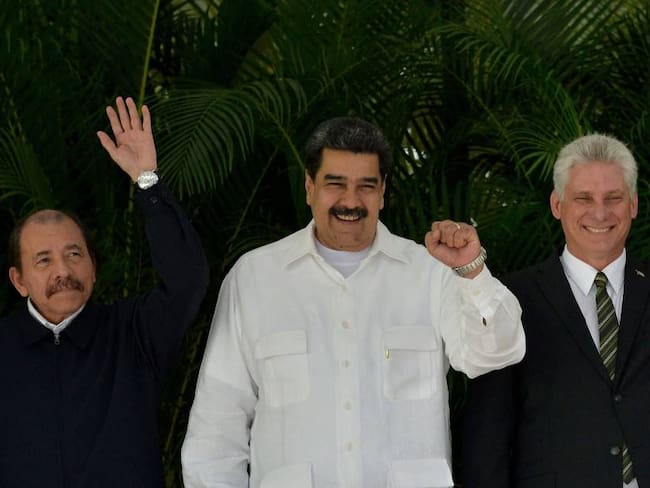 Los presidentes Daniel Ortega (Nicaragua), Nicolás Maduro (Venezuela) y Miguel Díaz Canel (Cuba).                        Foto: Getty 
