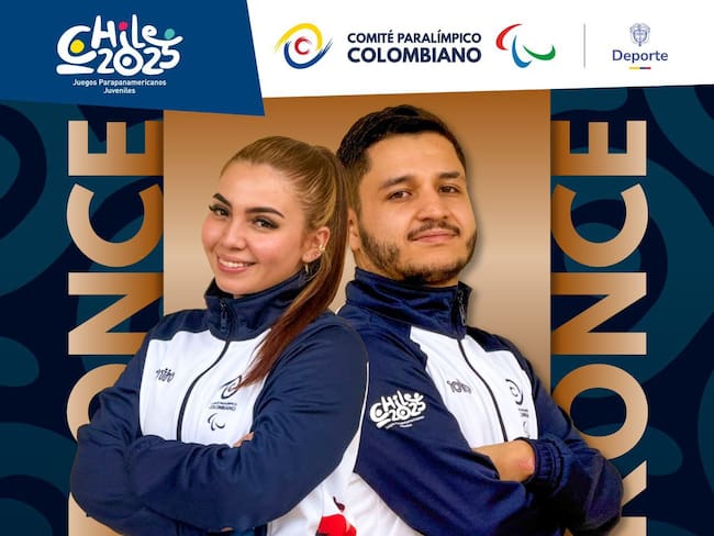 Representantes en dobles mixtos de la delegación colombiana en para tenis de mesa en los Juegos Parapanamericanos en Santiago de Chile 2025. Foto suministrada.