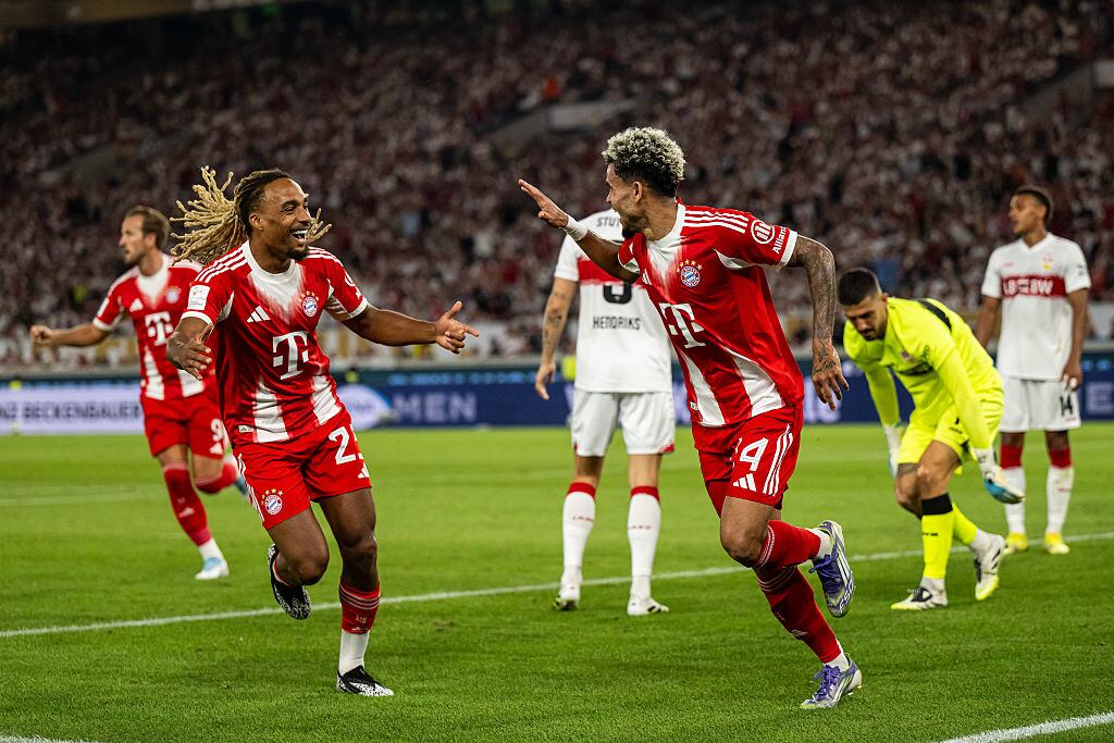 Luis Díaz celebrando su primer gol con Bayern Múnich / Getty Images