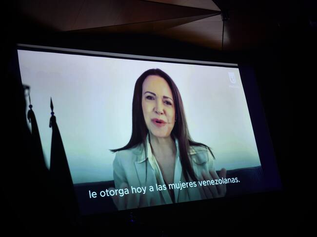 La líder de la oposición venezolana, María Corina Machado. (Foto de Fernando Sanchez/Europa Press vía Getty Images)