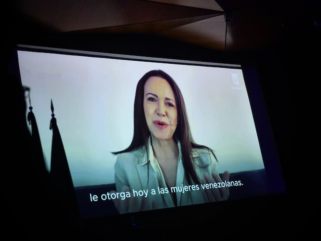 La líder de la oposición venezolana, María Corina Machado. (Foto de Fernando Sanchez/Europa Press vía Getty Images)