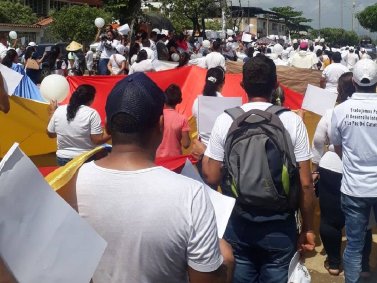 Marcha por la paz en Tibú, zona del Catatumbo en Norte de Santander