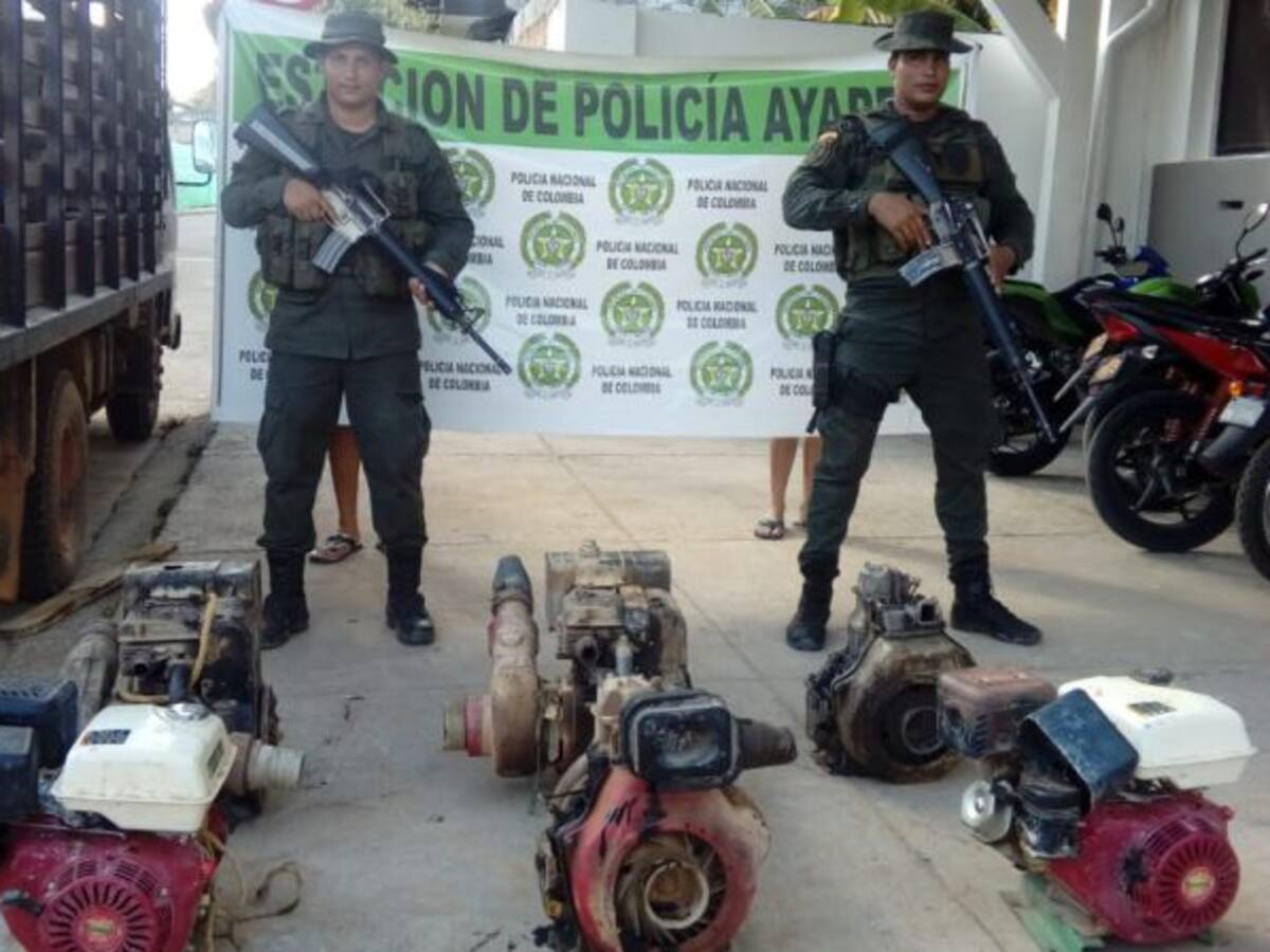Policía incauta maquinaria utilizada para minería ilegal en Ayapel, Córdoba