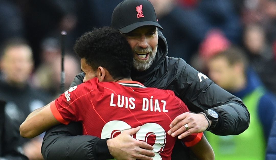 Luis Díaz y Jurgen Klopp