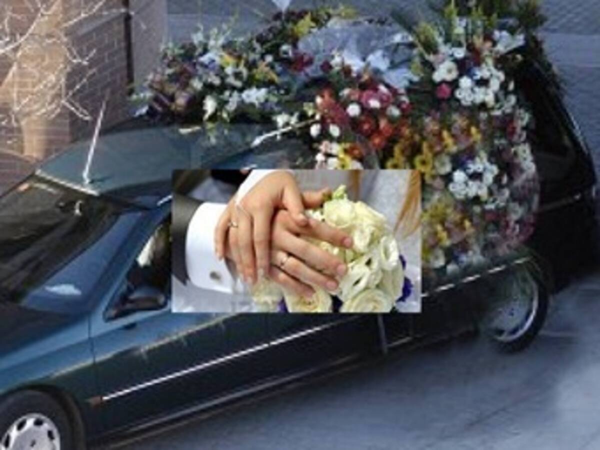 Pareja utiliza en su boda seis vehículos de funeraria