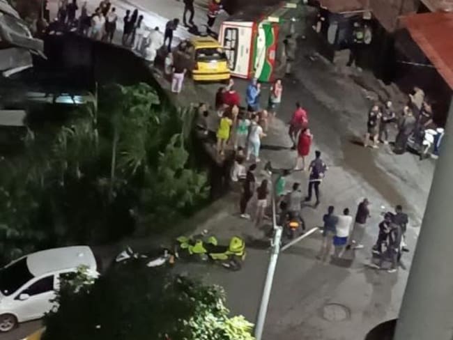 Incidente de tránsito en la comuna 13 de Medellín. Foto: Denuncias Antioquia