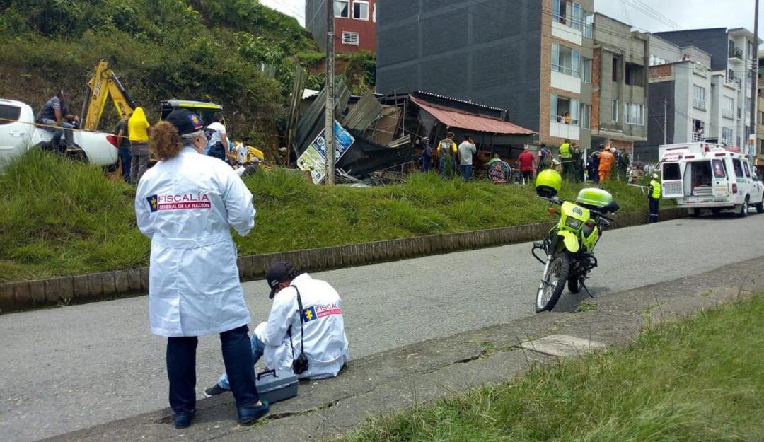 Lugar de la emergencia en Anserma, Caldas. Foto: Informador de Occidente.