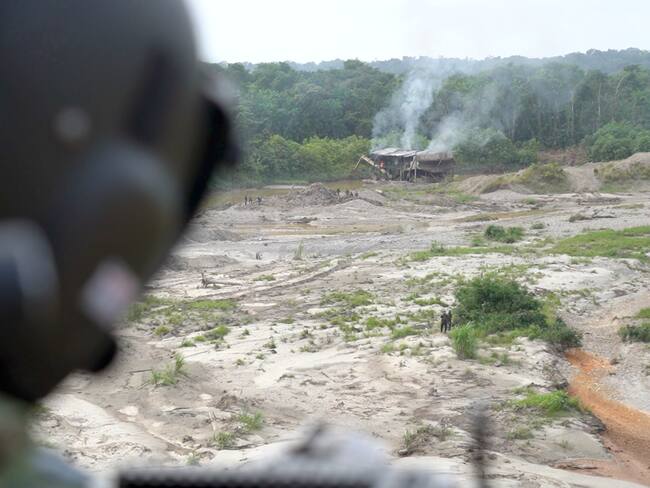 Minería ilegal en Chocó. Cortesía: Fuerzas Militares.