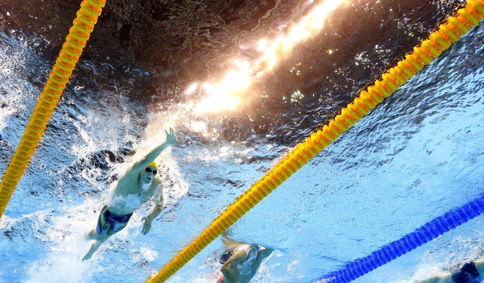 En natación, Jorge 'La Trucha' Murillo quedó en la octava posición en los 100 metros pecho con un tiempo de 1:00:81 y no avanzó a la final.