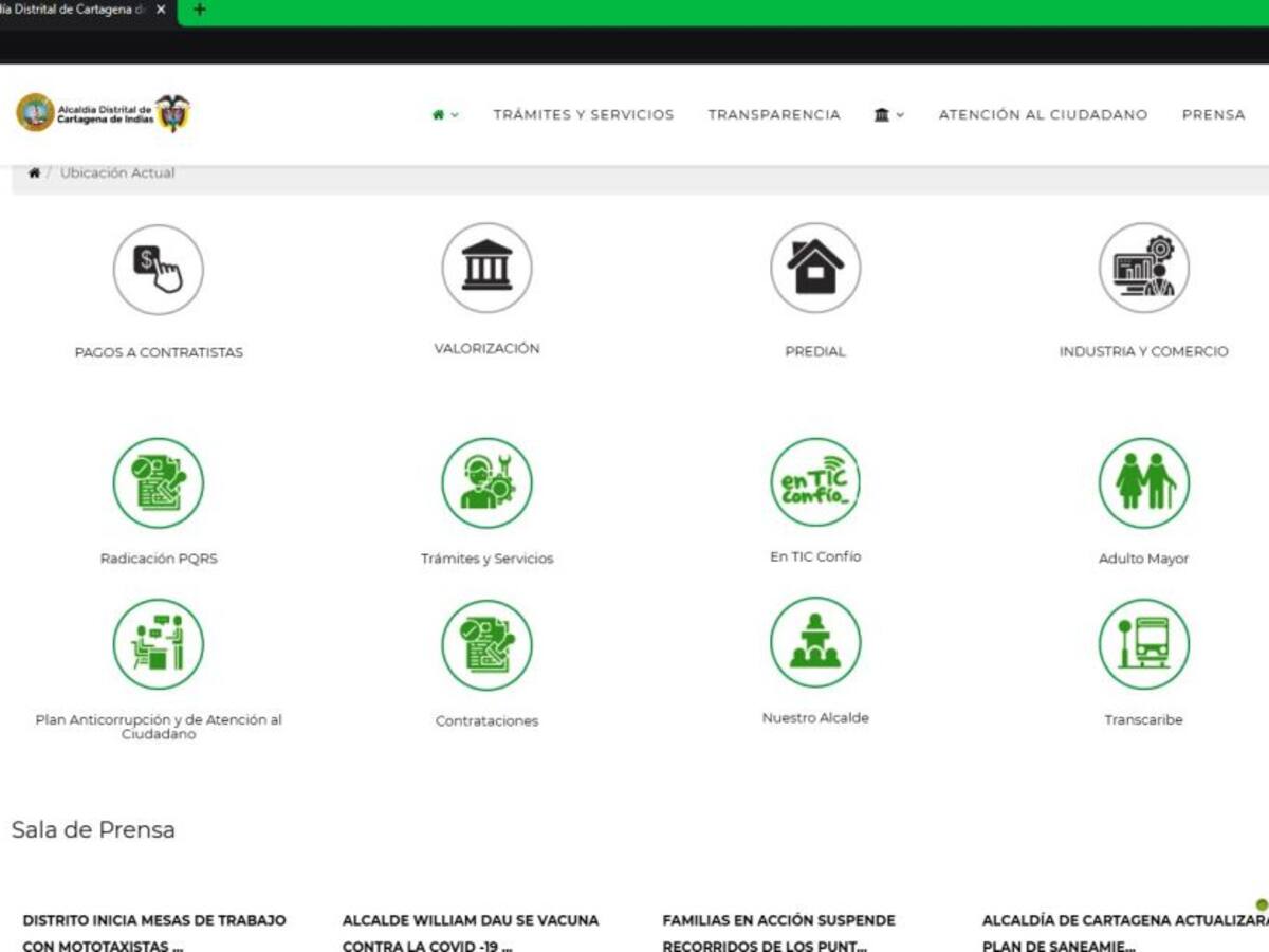 Web de la Alcaldía de Cartagena presenta problemas técnicos