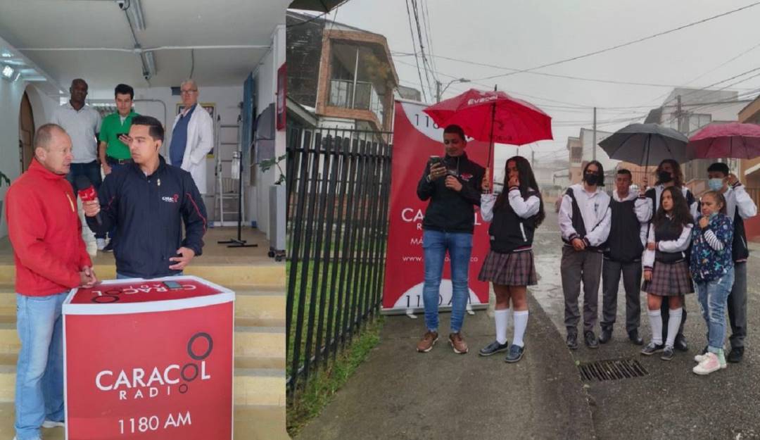 Caracol Radio con la comunidad del barrio Chipre. Crédito: Caracol Radio Manizales.