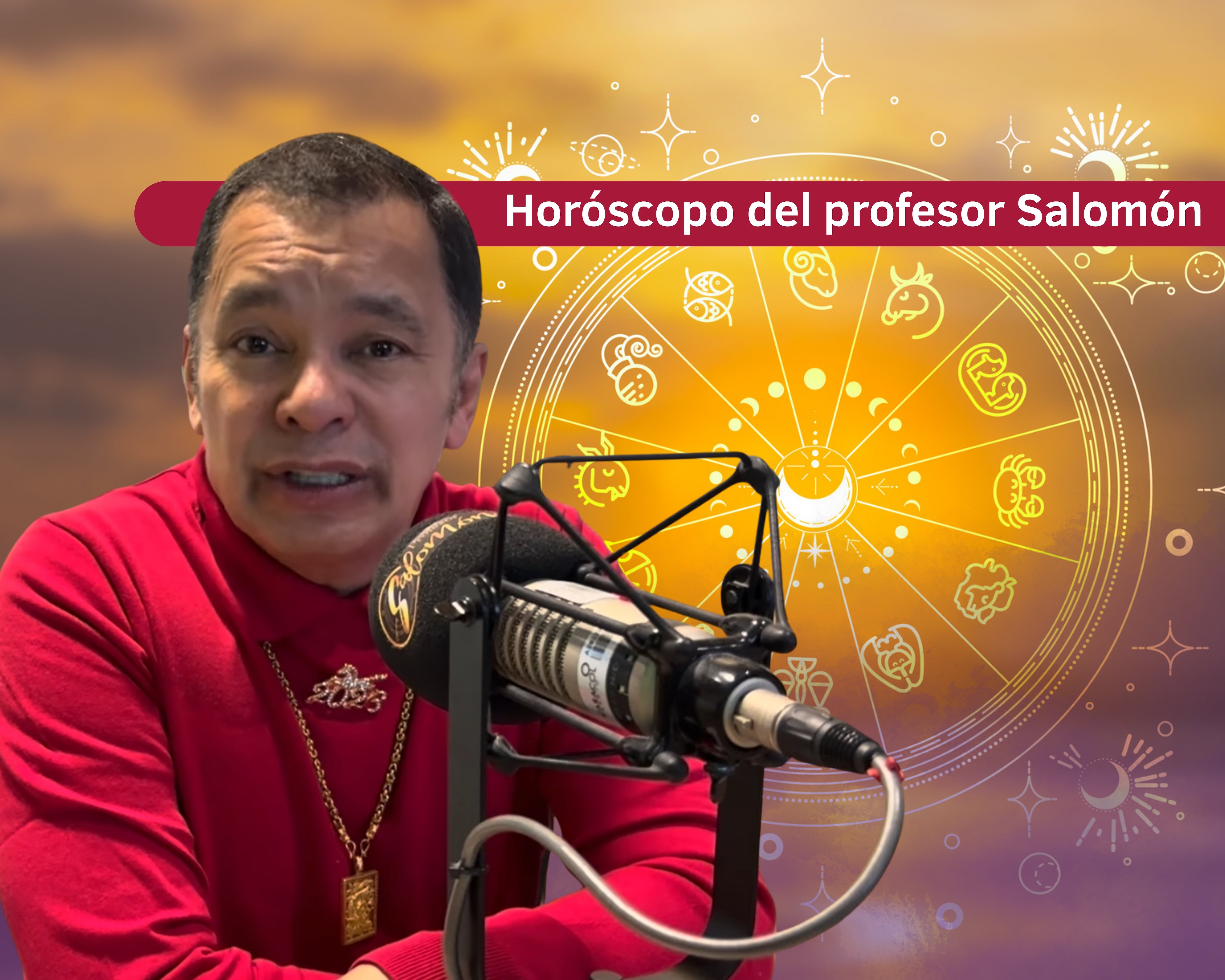 Él es el profesor Salomón, experto en la lectura del Horóscopo y el Tarot (Crédito: Profesor Salomón - Youtube) // De fondo: Imagen ilustrativa del horóscopo (crédito: Getty Images).