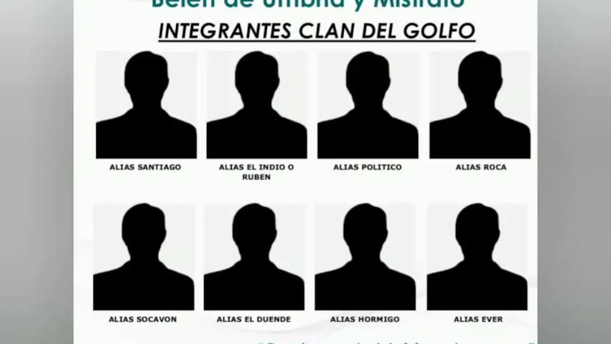 Policía revela el cartel de los ocho más buscados del Clan del Golfo en Risaralda