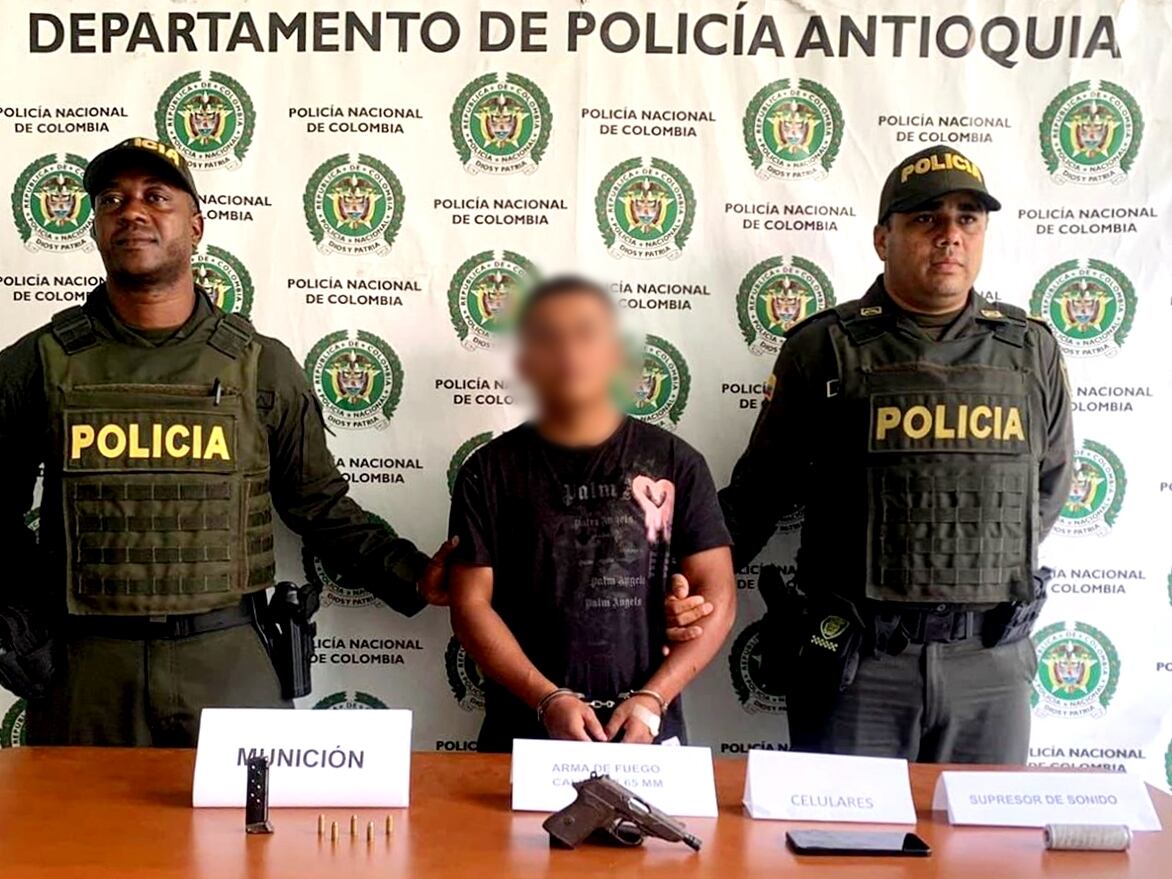 Capturado por intento de robo a una joyería- foto policía Antioquia