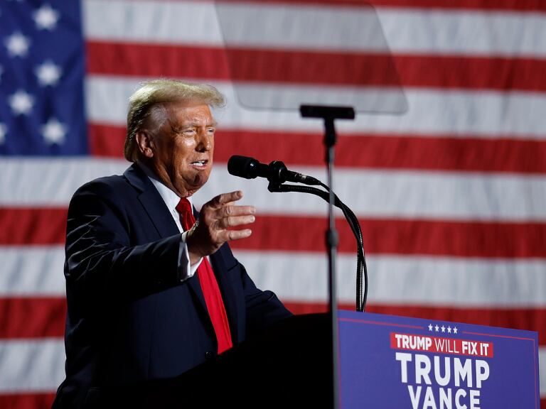 Presidente electo de Estados Unidos, Donald Trump, dando un discurso (Getty Images)