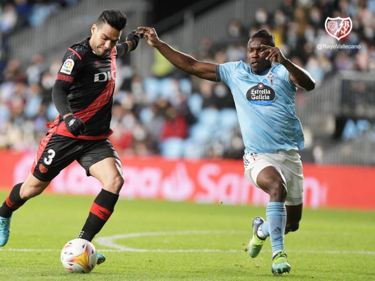 Falcao reapareció con el Rayo Vallecano en la derrota ante el Celta de Vigo