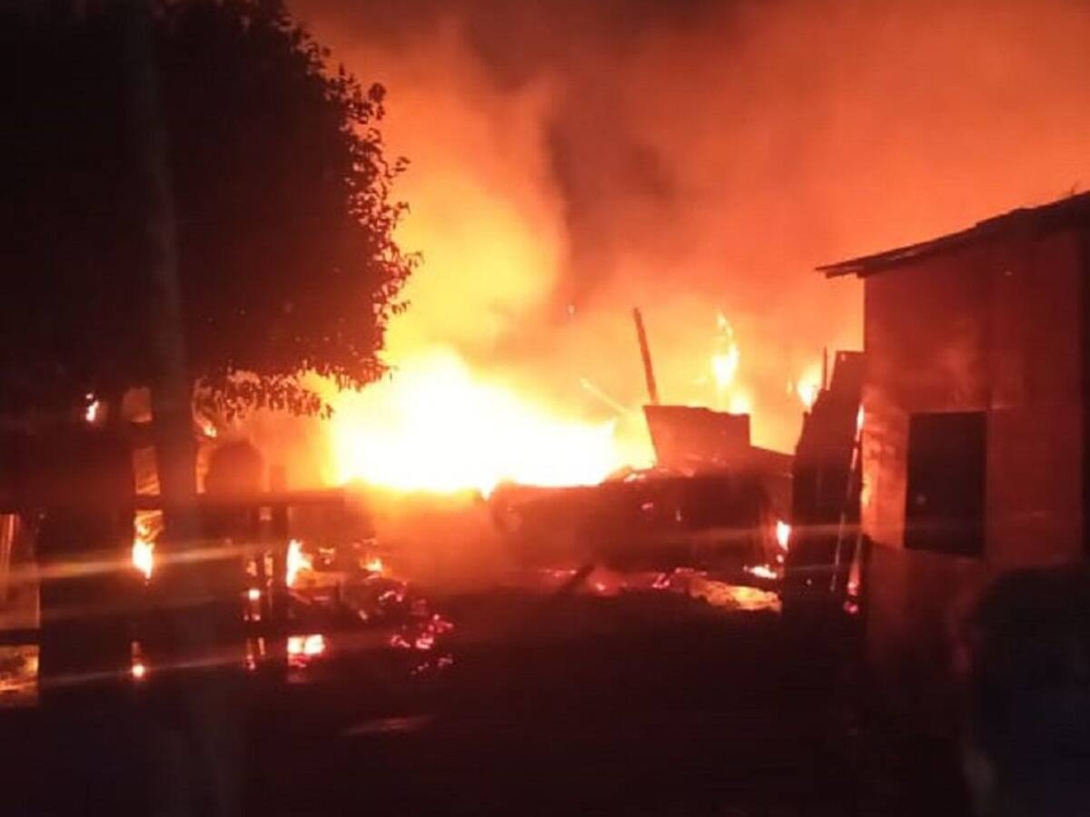 Incendio destruyó cinco viviendas en el corregimiento de Bayunca