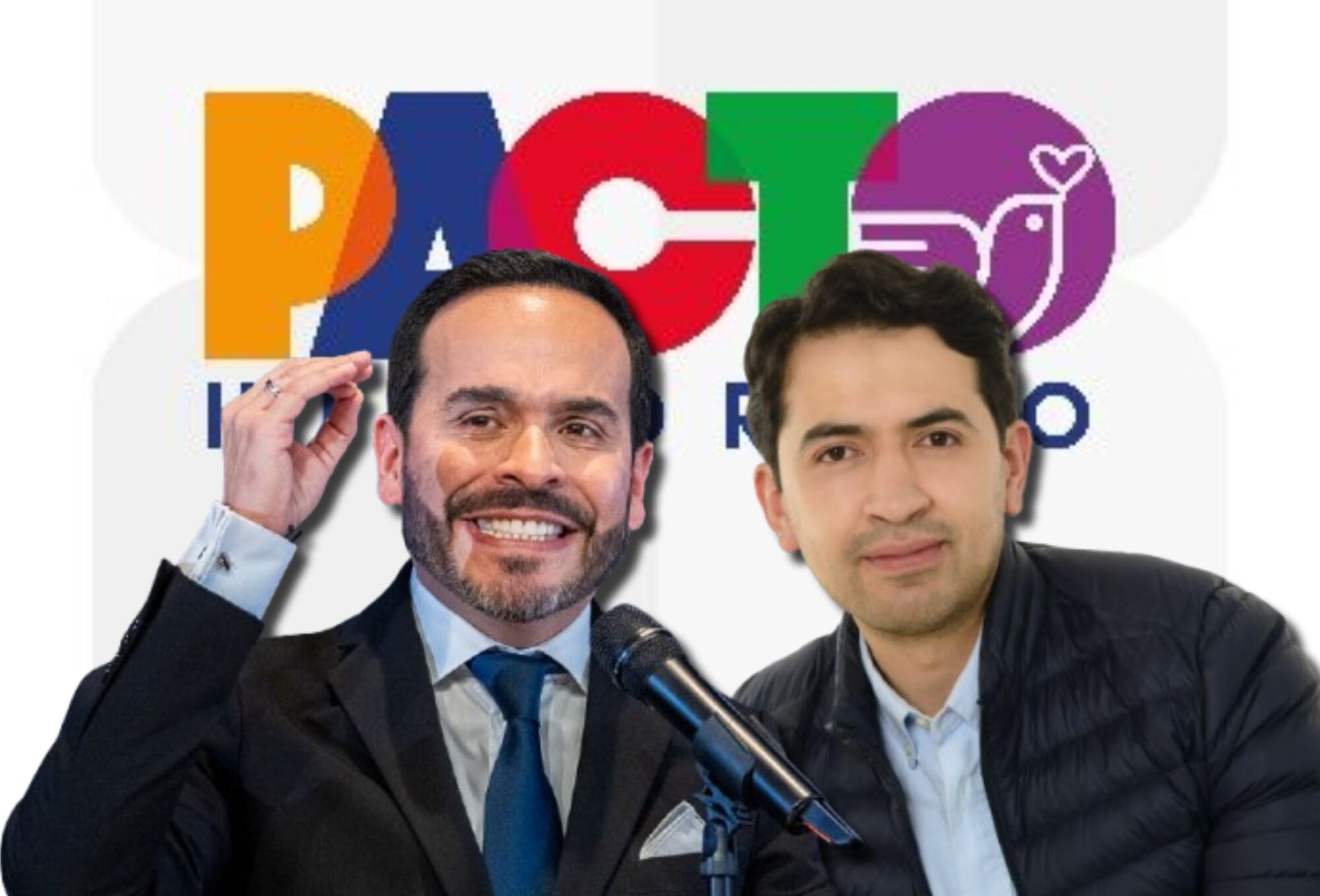 Logo del Pacto Histórico, Abelardo de la Espriella y Daniel Briceño. Fotos: X del Pacto Histórico / (Photo by Diego Cuevas/Getty Images) / Concejo de Bogotá