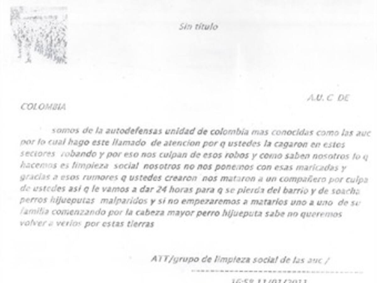 Vuelven las amenazas contra los jóvenes en Soacha