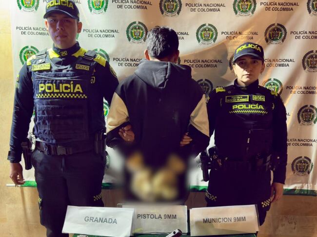 Capturan a joven de 20 años que hizo disparos al aire en Bogotá y tenía una granada
