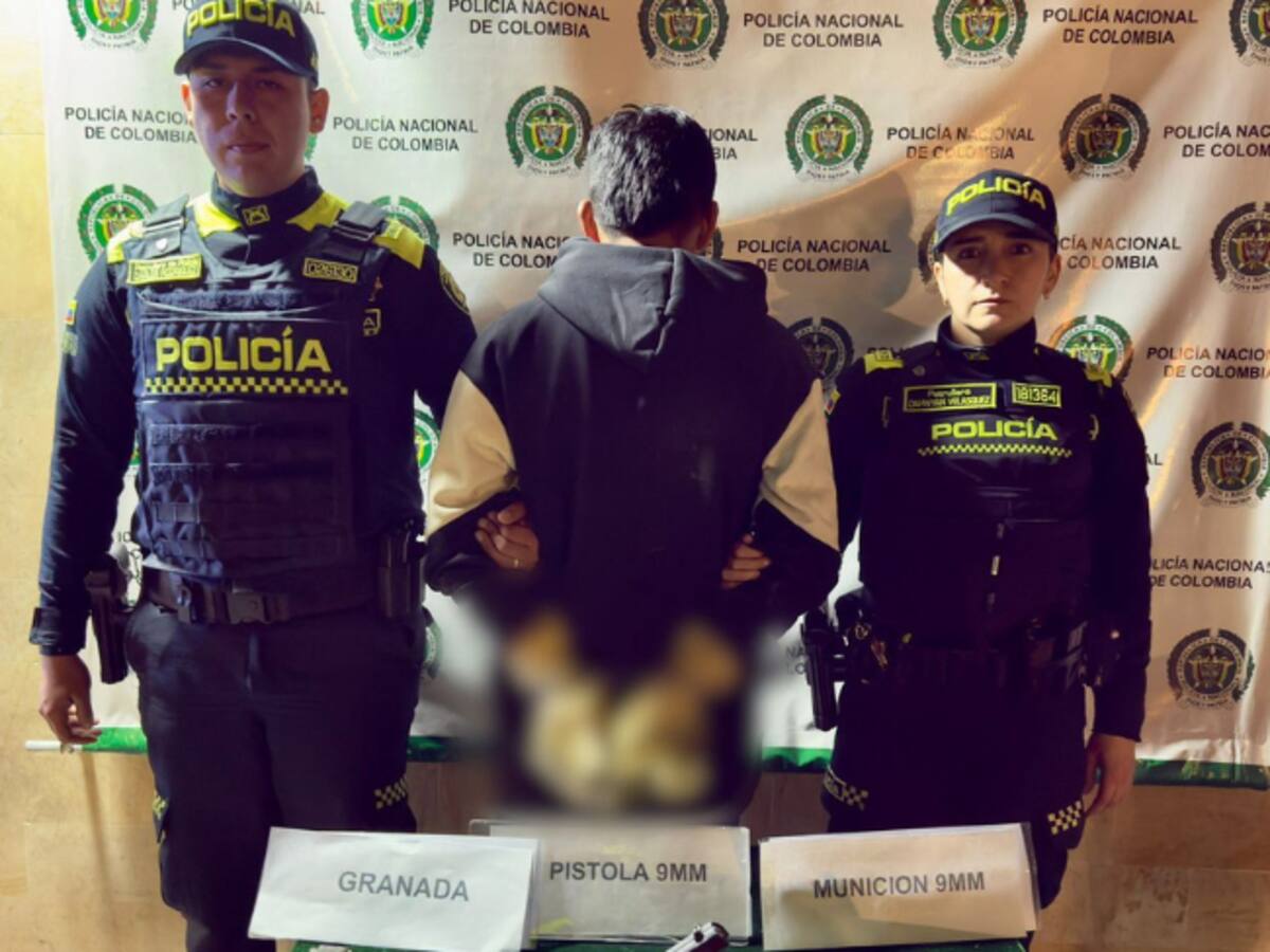 Capturan a joven de 20 años que hizo disparos al aire en Bogotá y tenía una granada