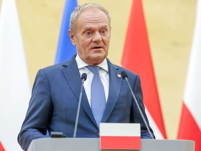 Donald Tusk during the Austrian Chancellor's official visit to Poland in Warsaw, Poland, on September 17, 2026. Imagen tomada de Getty Imagenes (Crédito: NurPhoto / Colaborador)