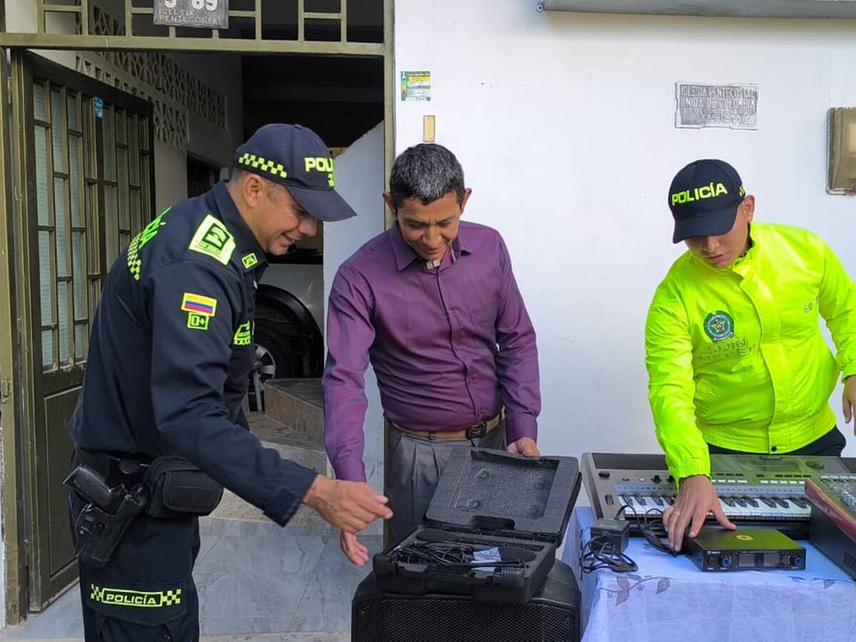 La Policía recupera equipos que habían sido hurtados en una iglesia en Alvarado, Tolima
