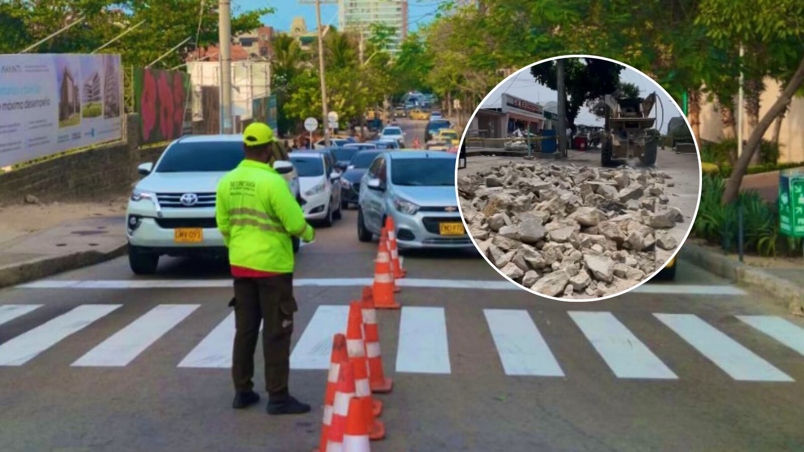 Imagen de referencia de la intervención por la operación 'tapahuecos' en Barranquilla./ Foto: Alcaldía de Barranquilla