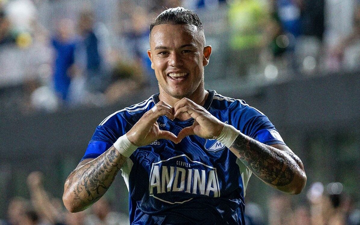 Leonardo Castro, delantero de Millonarios y autor del gol ante Nacional en Estados Unidos / Foto: @MillosFCoficial