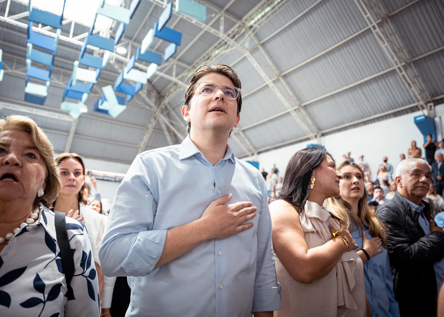 Miguel Uribe y su última visita a Armenia en marzo de este año en foro de precandidatos presidenciales del Centro Democrático. Foto Cortesía Facebook Miguel Uribe