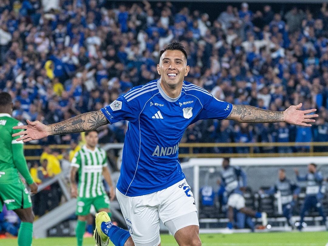Rodrigo Contreras, delantero de Millonarios / Twitter: @MillosFCOficial.