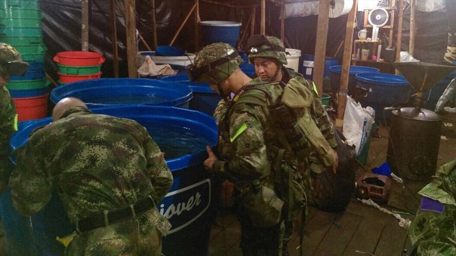 Destruyen complejo cocalero en Jamundí. Foto: Ejército Nacional