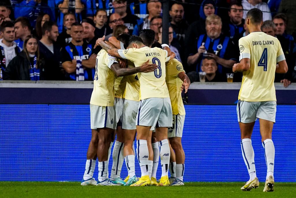 Celebración del Porto ante el Brujas por la Champions League (Foto por Joris Verwijst/Orange Pictures/BSR Agency/Getty Images)