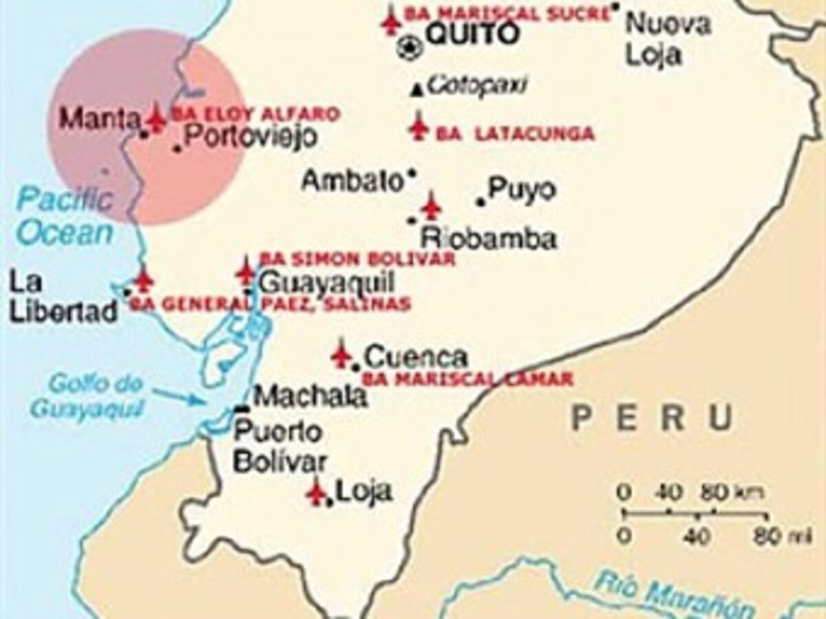 La base estadounidense de Manta será centro de vigilancia de la frontera con Colombia