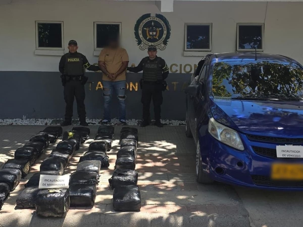 Sorprenden a conductor con 170 kilos de marihuana en la vía Tolima-Huila